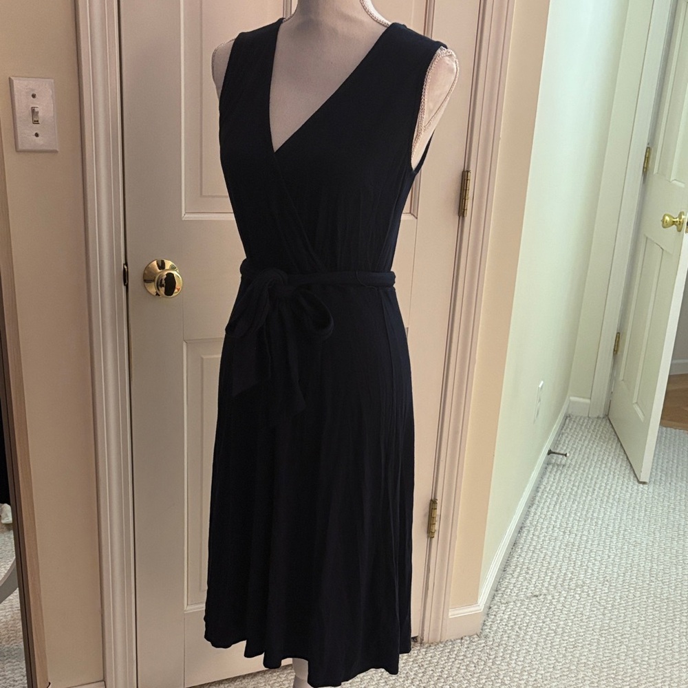 Philosophy Navy Midi Wrap Dress